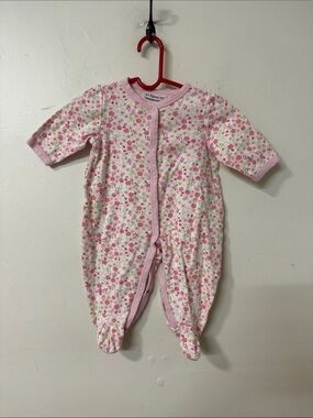 Vitamins Baby Pink Floral Footie One-Piece 90’s